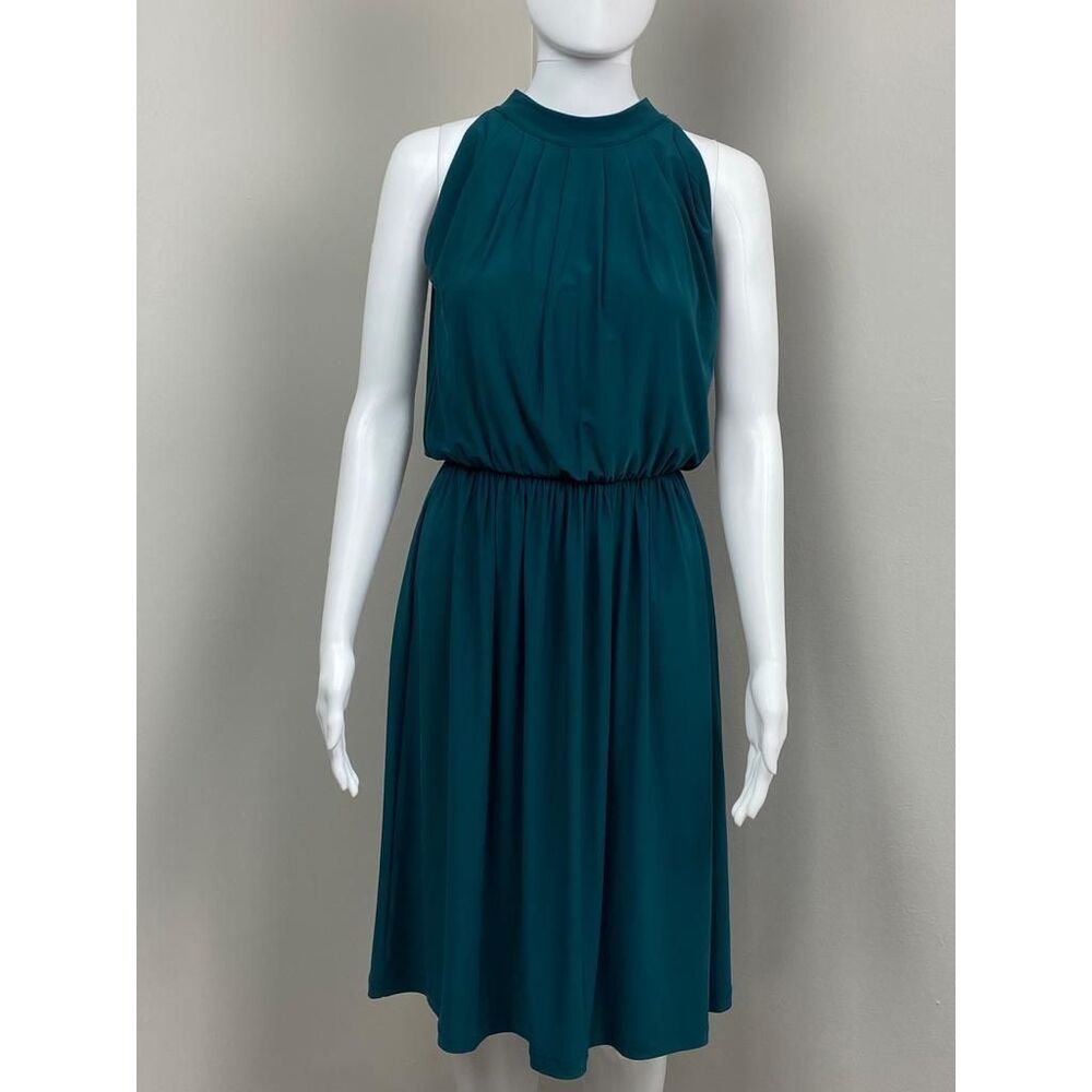 Koh Koh Halter Flowy Midi Dress Womens Small Emerald Green Bridesmaids BN0579